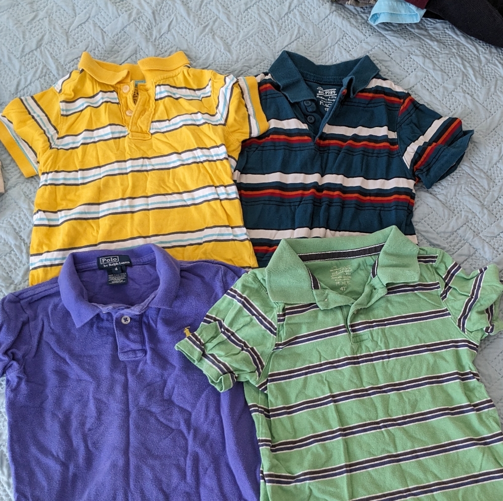 Four boys size 4 polo shorts - various brands